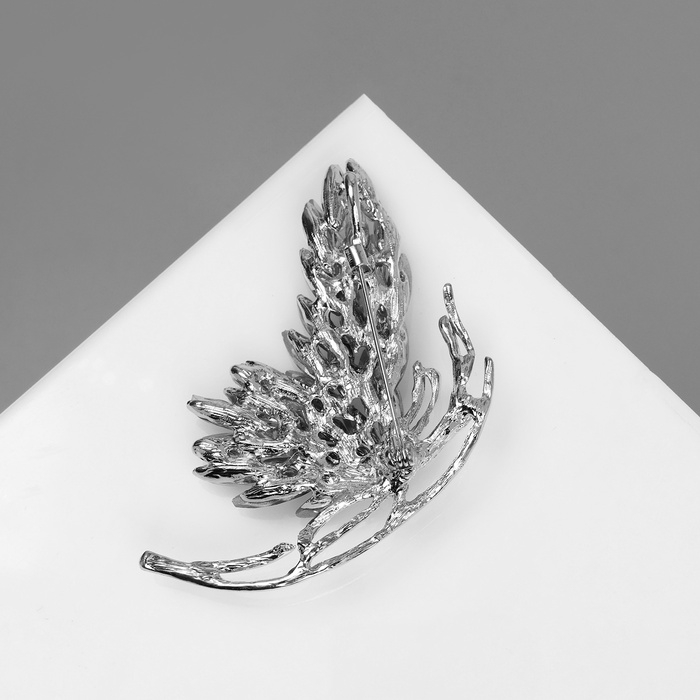 Брошь Брошь "Бабочка" с большими крыльями, цвет голубой в серебре