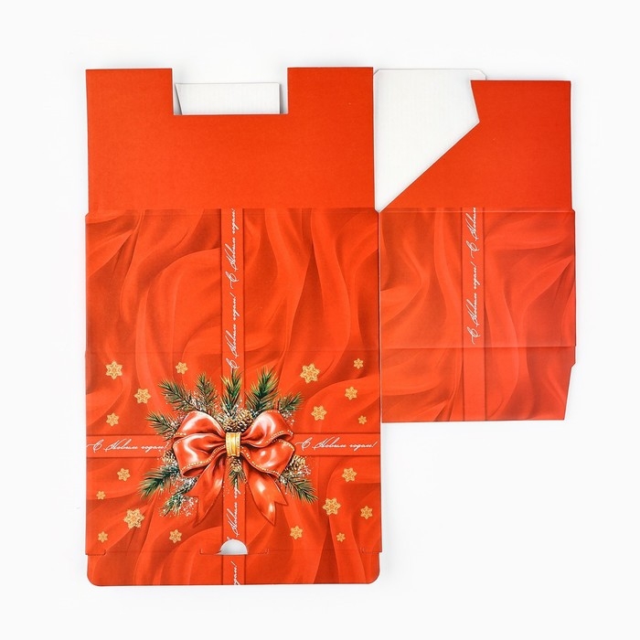 Коробка подарочная новогодняя складная «Роскошный бант», 22 х 15 х 10 см, Новый год Коробка подарочная новогодняя складная «Роскошный бант», 22 х 15 х 10 см, Новый год