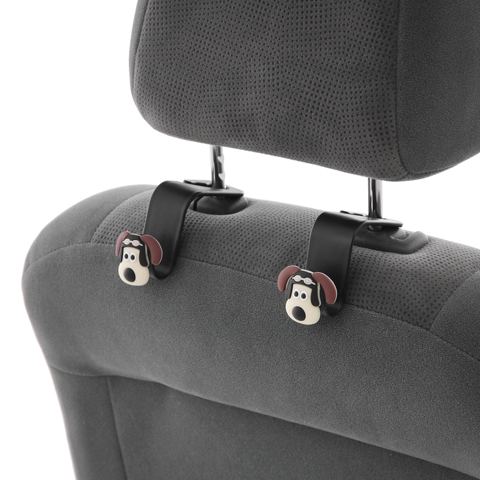 Крючок на подголовник с собакой, набор 2 шт, черный Крючок на подголовник с собакой, набор 2 шт, черный