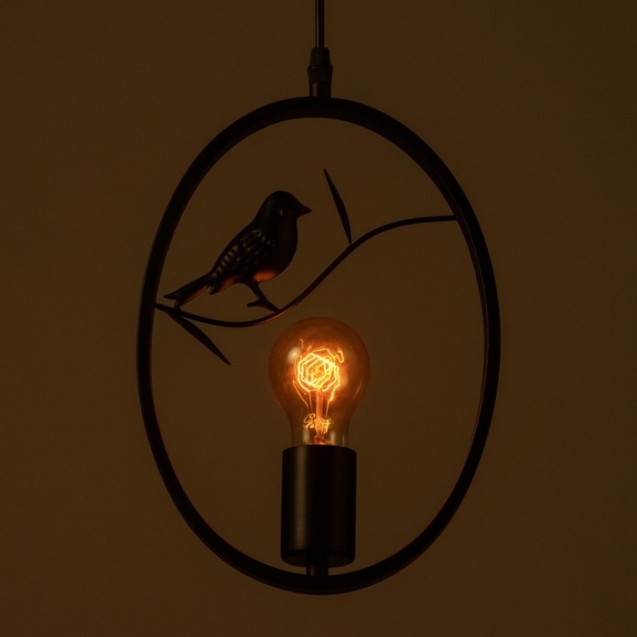 Светильник BayerLux Светильник BayerLux "Птичка на ветке" 1х40Вт E27 черный 21х10х120 см.