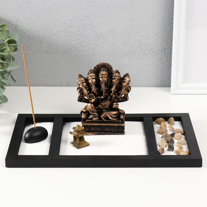 Сад камней Дзен 2*28*16,5 см  Сад камней Дзен 2*28*16,5 см "Ганеша пятиголовый", черный