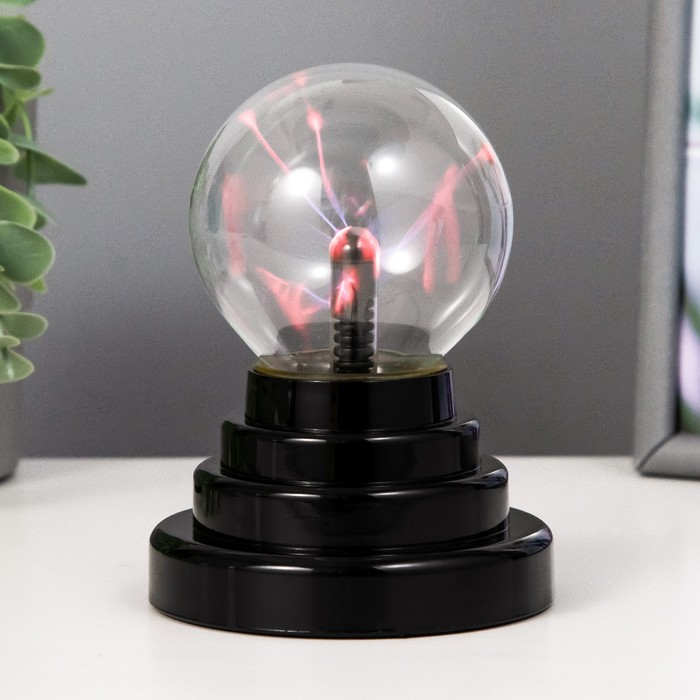 Плазменный шар красный шар 14х10х10 см RISALUX Плазменный шар красный шар 14х10х10 см RISALUX