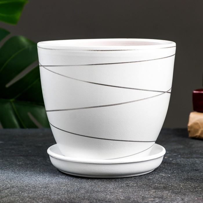 Горшок цветочный Горшок цветочный "Магнолия" белый, 2,4 л