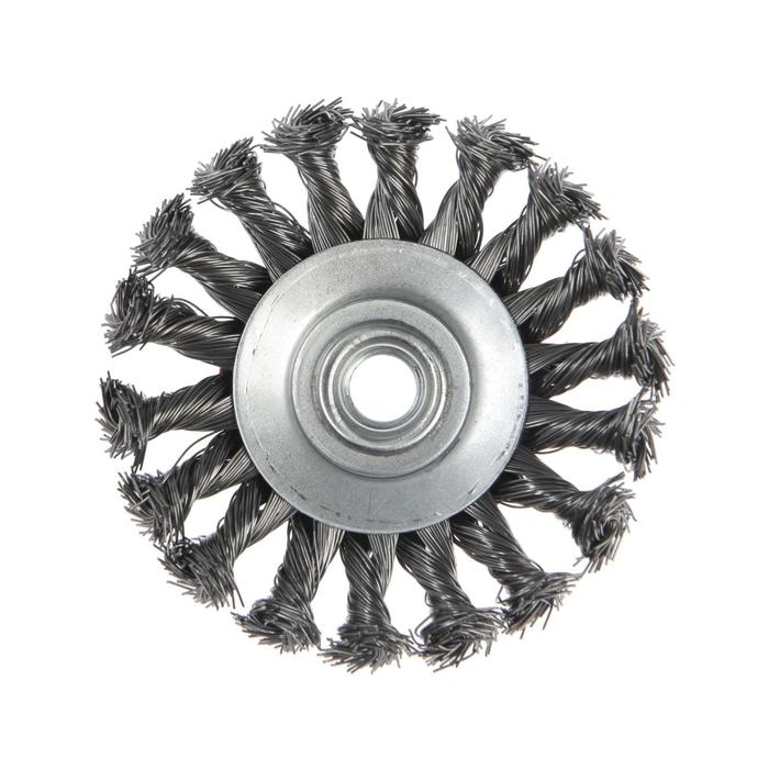 Щетка металлическая для УШМ ЛОМ, крученая проволока,  Щетка металлическая для УШМ ЛОМ, крученая проволока, "тарелка", М14, 100 мм