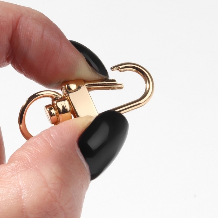 Карабин металлический, 34 × 12,5 мм / 10 × 1 мм, 5 шт, цвет золотой