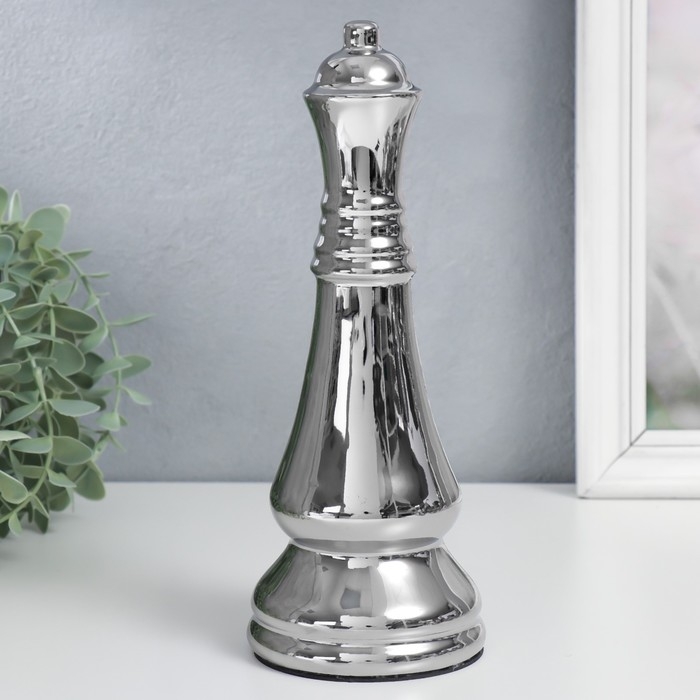 Сувенир керамика  Сувенир керамика "Шахматная фигура. Ферзь" серебро 25х9,5х9,5 см