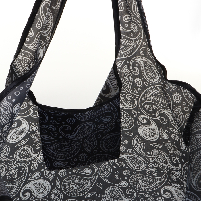 Сумка хозяйственная без застёжки, складная, цвет чёрный Сумка хозяйственная без застёжки, складная, цвет чёрный