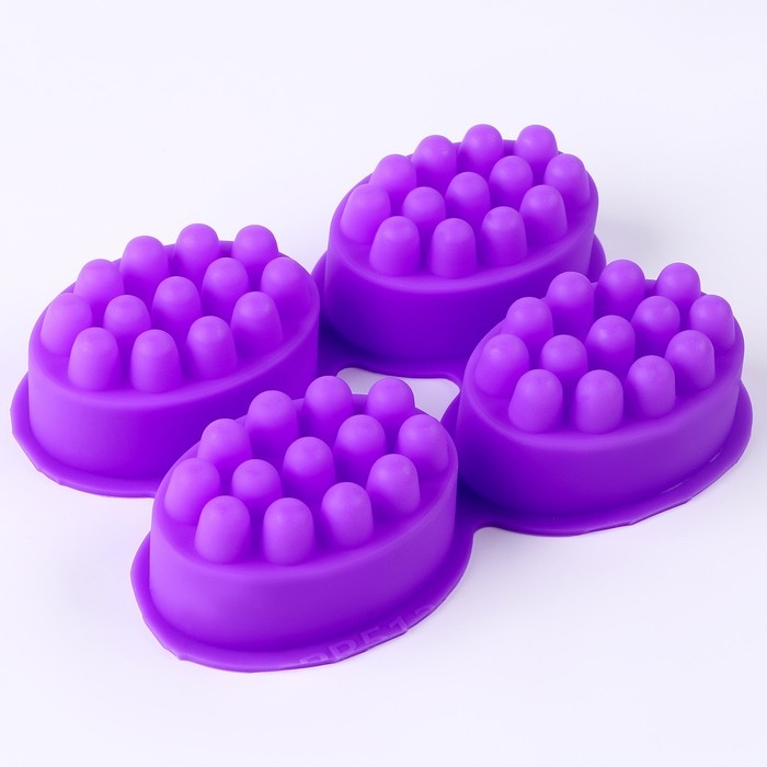 Форма для мыла силиконовая «Массажная» 4 шт., размер 1 шт. — 7,1 × 3,5 × 5 см Форма для мыла силиконовая «Массажная» 4 шт., размер 1 шт. — 7,1 × 3,5 × 5 см