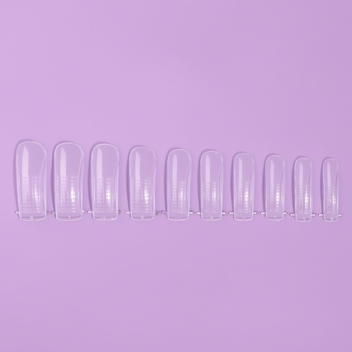 Верхние формы для наращивания в контейнере, 100 шт, цвет прозрачный