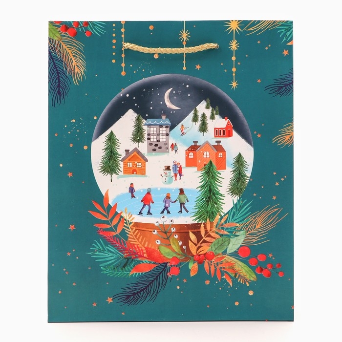 Новый год. Пакет подарочный Новый год. Пакет подарочный "Стеклянный шар", 18 х 22,3 х 10 см.