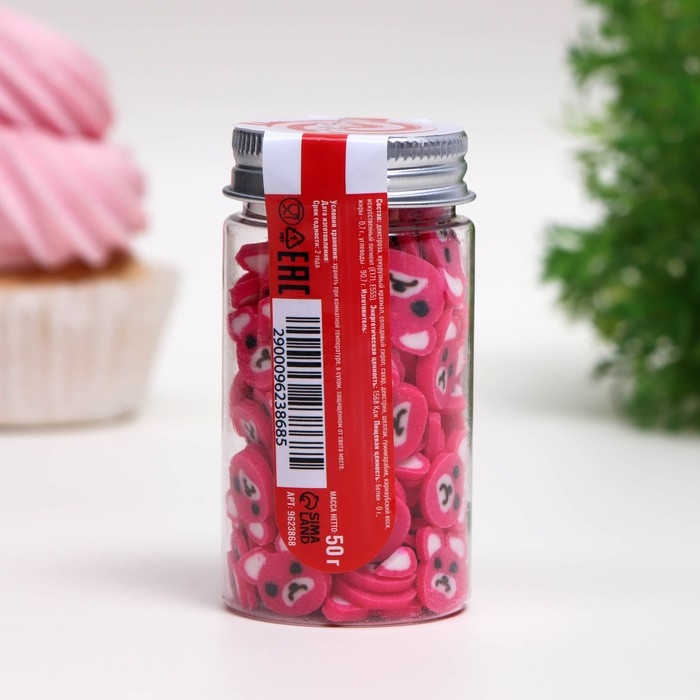 Посыпка кондитерская &laquo;Сахарный мишка&raquo;, розовая, 50 г