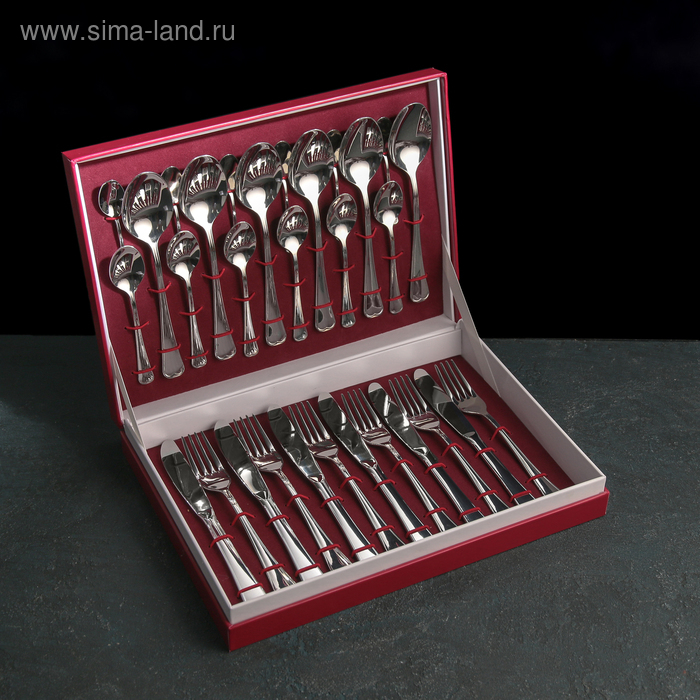 Набор столовых приборов «Мондиал», 30 предметов, толщина 2,5 мм, декоративная коробка Набор столовых приборов «Мондиал», 30 предметов, толщина 2,5 мм, декоративная коробка