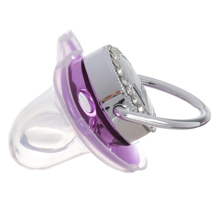 Соска - пустышка силиконовая ортодонтическая «LITTLE PRINCESS», от 6 мес., с колпачком + держатель - цепочка, цвет розовый/серебло, стразы Соска - пустышка силиконовая ортодонтическая «LITTLE PRINCESS», от 6 мес., с колпачком + держатель - цепочка, цвет розовый/серебло, стразы