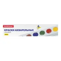 Акварель 6 цветов ErichKrause Basic, медовая, в мягком пластике, картон с европодвесом, без кисти