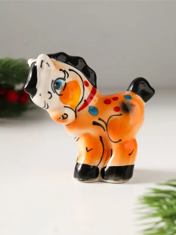 Сувенир Конь Яхонт, 8х8,5х3,5 см, гжель, цвет Сувенир Конь Яхонт, 8х8,5х3,5 см, гжель, цвет