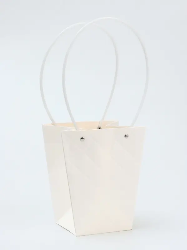 Сумка для цветов белая влагостойкая, 17&times;17 - 11.5&times;11.5 - 20 см