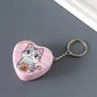 Шкатулка-брелок сердце "Зверёк с молочным чаем" МИКС 5х5х2 см