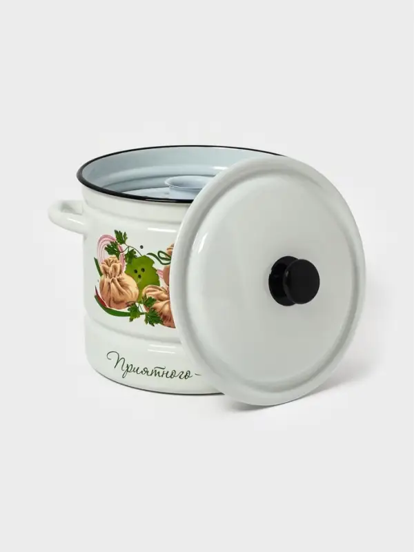 Кастрюля паровая 10л (белая)Манты