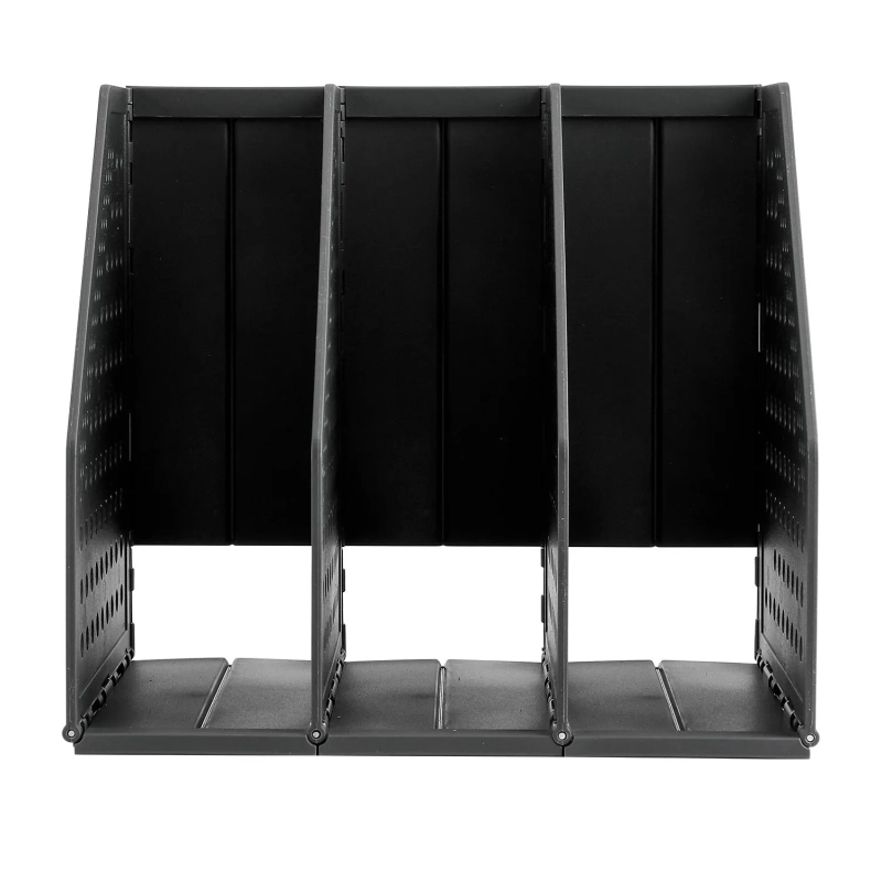 Лоток вертикальный Deli E79003Drey складной 3 отделения темно-серый