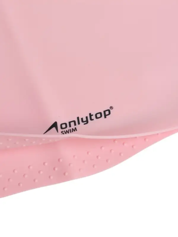 Шапочка для плавания взрослая ONLYTOP, для длинных волос, силиконовая, обхват 54-60 см, розовая