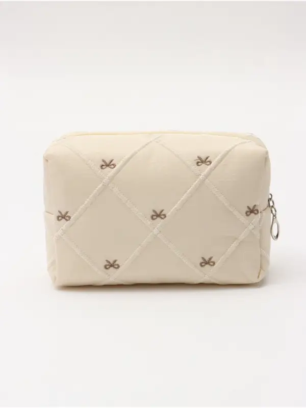 Косметичка кирпичик бантики, 19*8*10, бежевый