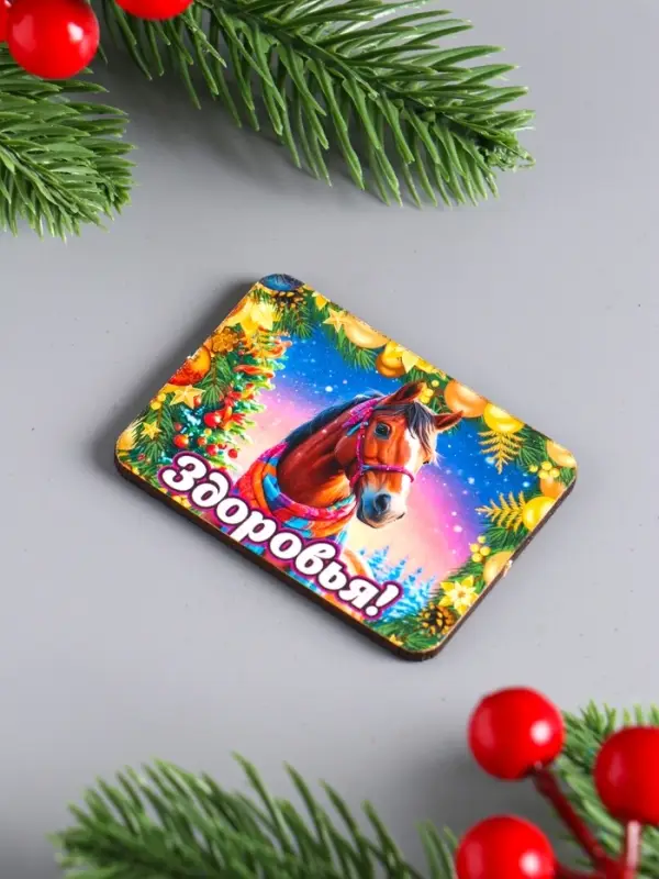 Набор новогодних магнитов 6 шт "Богатства" 6х4,5 см