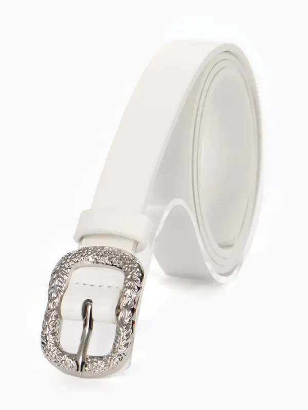 Ремень женский, металлическая пряжка, 2.3&times;105 см, белый