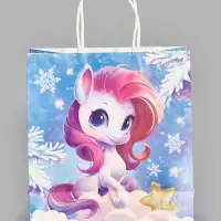 Пакет подарочный «С Новым годом 2025», белый крафт, 22 × 25 × 12 см