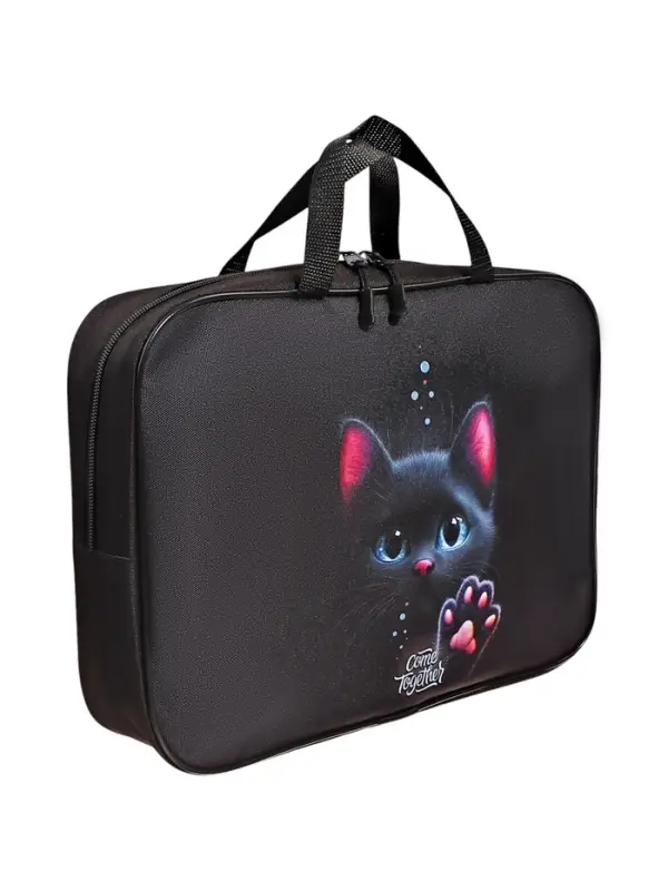 Папка с ручками текстильная А4, 350×270×80 мм, Stavia «Котенок с лапкой»