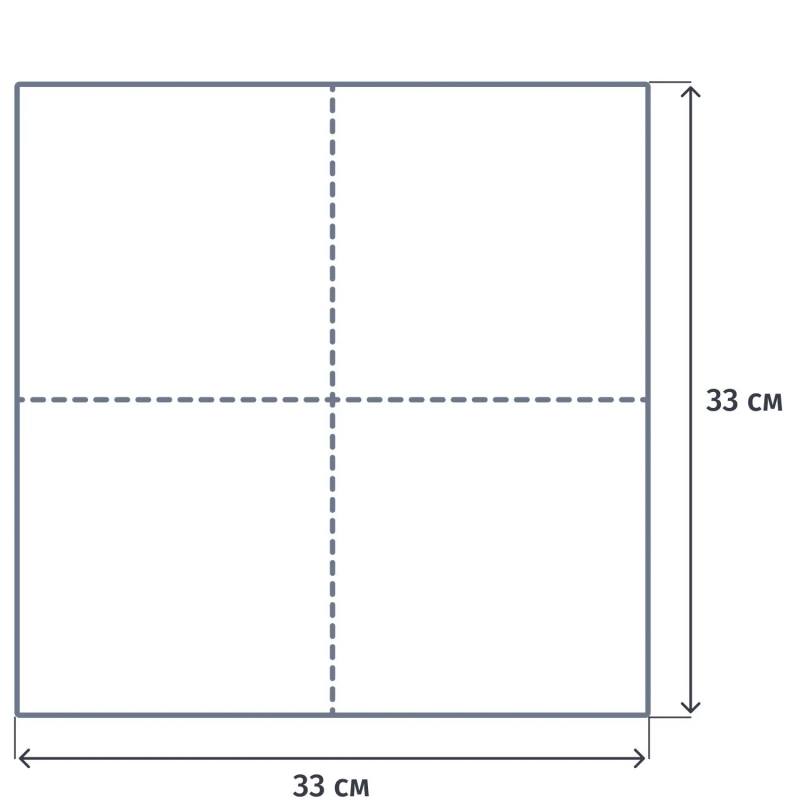 Салфетки бумажные 2сл 33х33см 1/8 слож черные 100шт/уп