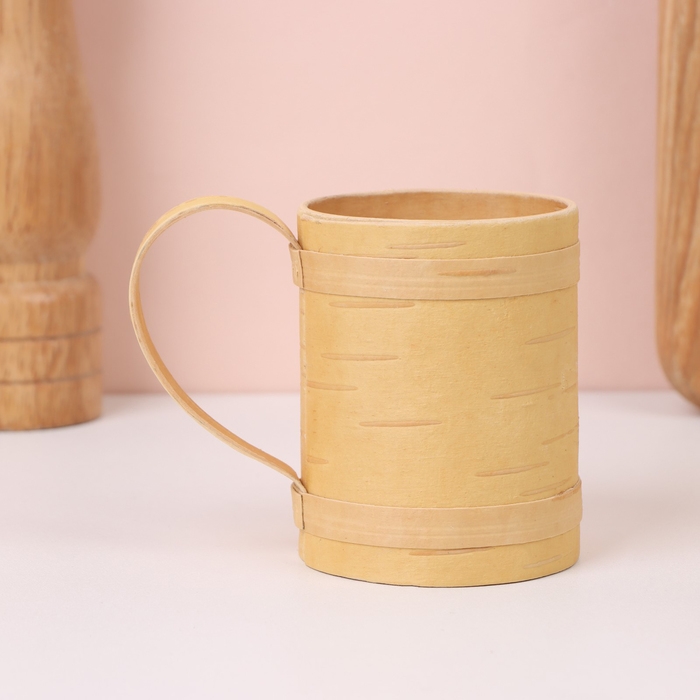 Кружка средняя, 6×6×7,5 см, 150 мл, береста Кружка средняя, 6×6×7,5 см, 150 мл, береста