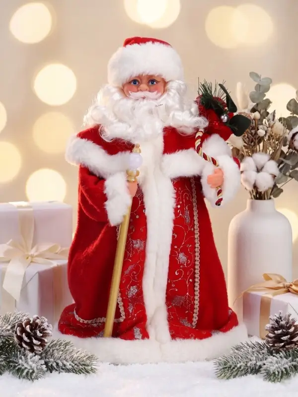 Дед Мороз под ёлку &laquo;Зимнее волшебство. Красная шуба, с посохом&raquo; 35 см