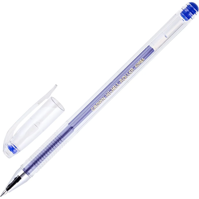 Ручка гелевая неавтомат. CROWN Hi-Jell синяя 0,5мм HJR-500B