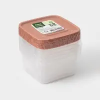 Набор контейнеров пищевых Доляна, 5 шт., 460 мл, 11&times;5 см, квадратные, прозрачные, крышки МИКС