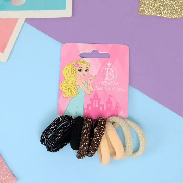 Резинка для волос Резинка для волос "Махрушка спорт" (набор 10 шт) полоски блеск нежность, 2,5 см