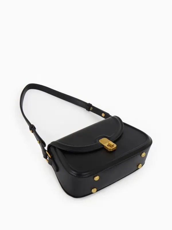 Сумка женская мессенджер TEXTURA на клапане, 23&times;6&times;13 см, чёрная