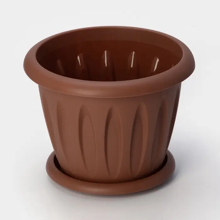 Горшок для цветов с поддоном &laquo;Фелиция&raquo;, 10.4 л, d=31.9 см, h=24.5 см, пластиковый, терракотовый