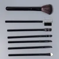 Набор кистей для макияжа SMOKY, 7 шт., чехол на завязках, чёрный