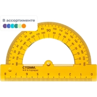 Транспортир 8см, &nbsp; 180градусов NEON Cristal &nbsp;цвет ассорти ТР-01