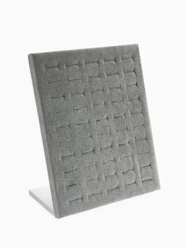 Подставка под кольца QF, 50 мест, флок, 20&times;10&times;25 см, серая