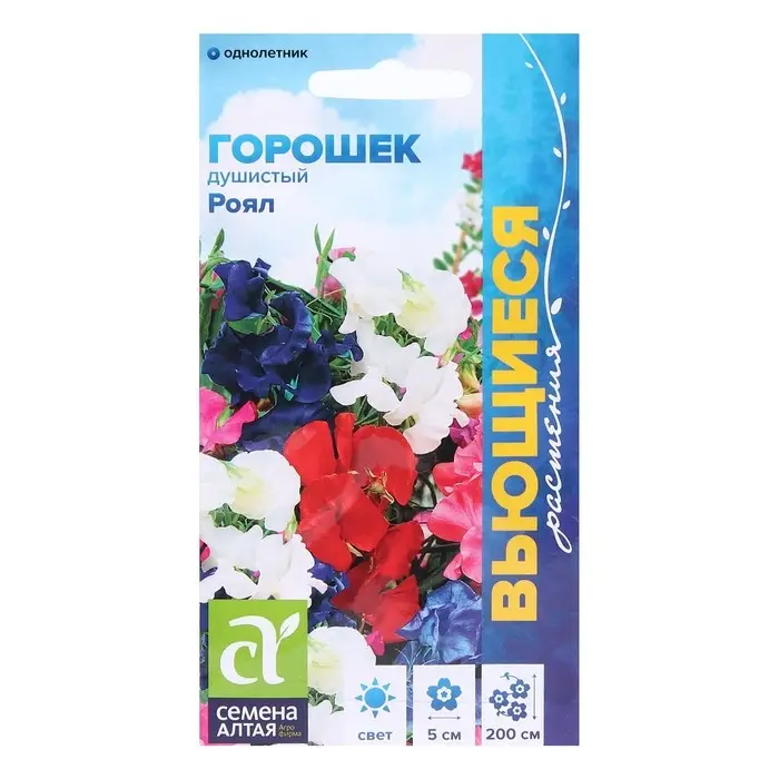 Семена цветов Душистый горошек  Семена цветов Душистый горошек "Роял", Сем. Алт, ц/п, 0,5 г