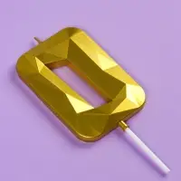 Свеча в торт на шпажке &laquo;Грань&raquo;, цифра 0, золотая, 9 см, ГИГАНТ