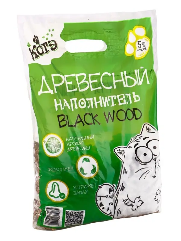 Наполнитель древесный "КОТЭ" Blackwood, 5 л