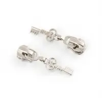 Бегунок для металлической молнии, №5, &laquo;Ключ&raquo;, 10 шт., цвет никель