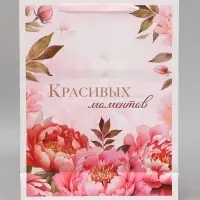 Пакет подарочный вертикальный &laquo;Красивых моментов&raquo;, L  31 &times; 40 &times; 11,5 см