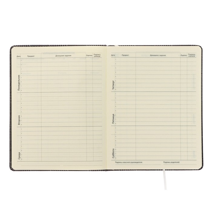 Дневник универсальный для 1-11 класса Grey, твёрдая обложка, искусственная кожа, с поролоном, ляссе, 80 г/м2