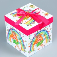 Коробка подарочная самосборная «Детская» Фея 15×15×15 см
