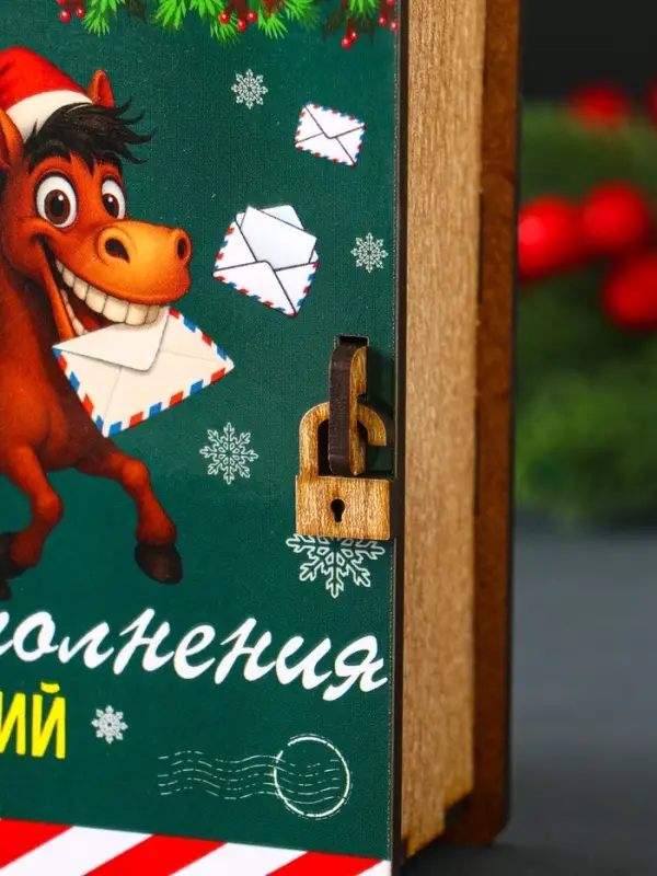 Новогодняя копилка-шкатулка "Исполнения желаний" 14х12х5 см