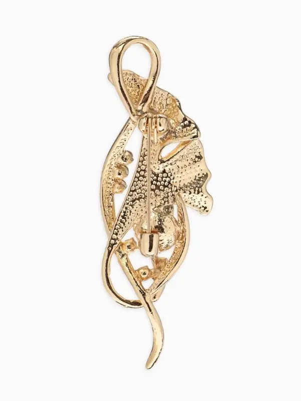 Брошь &laquo;Цветок&raquo; калла, жемчуг, цвет белый в золоте