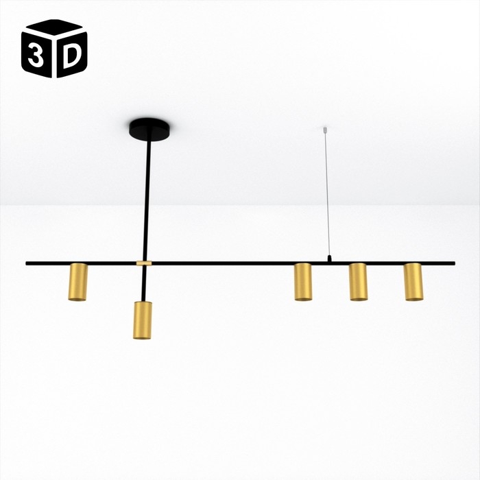 Светильник Светильник "Одли" 5хGU10 черно-золотой 80х20х65 см